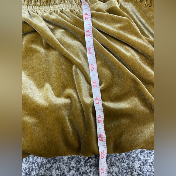 Bohme Gold Velvet Velour Tiered Smocked Festive Maxi Dress Sz Small Worn Once - Picture 10 of 10
